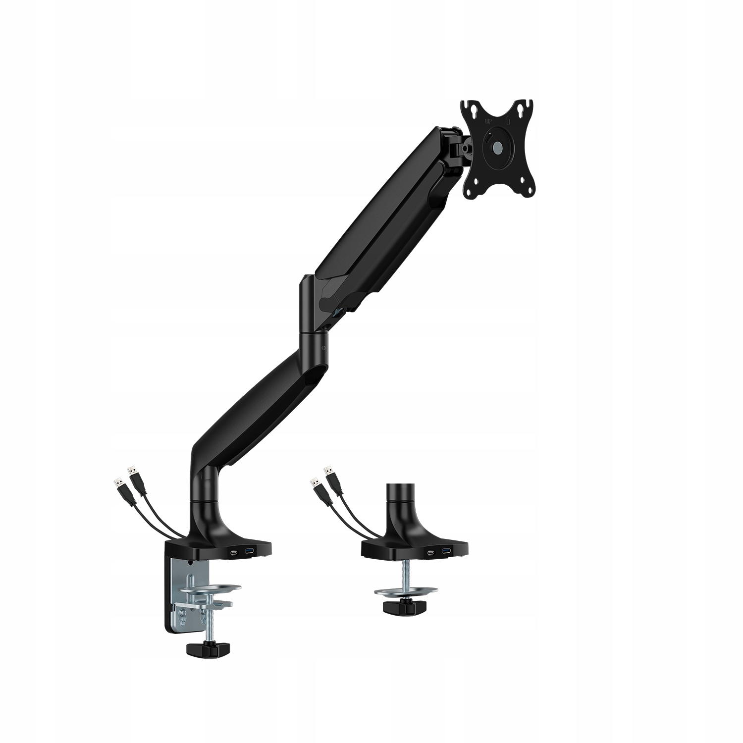 Čierny držiak na stôl pre rameno monitora Spacetronik SPAS110B 17-45 palcov